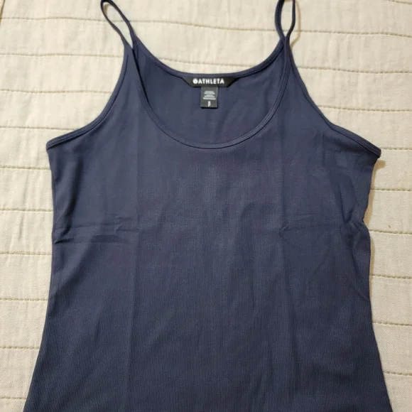 ✨️ NEW Athleta Signature Rib Thin Strap Tank in Navy - Picture 4 of 5